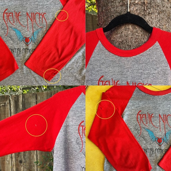 1983 Stevie Nicks Blame It On My Wild Heart Tour Baseball Tee - Picture 5 of 7